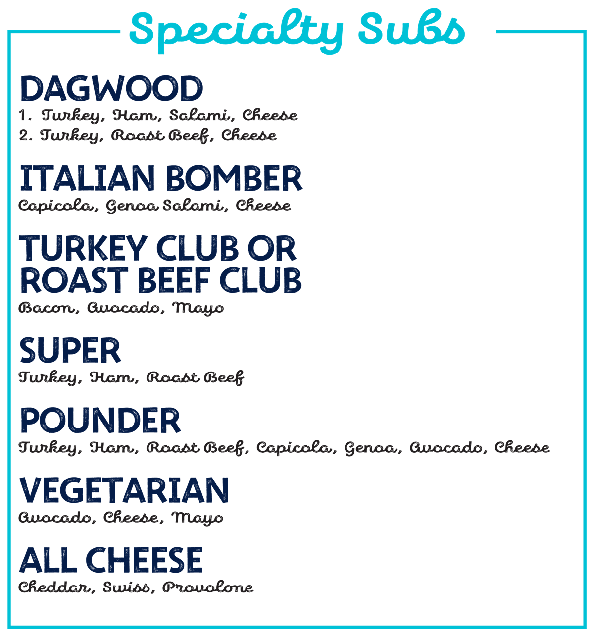 Specialty Subs